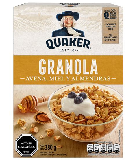 quaker granola avena miel  almendras quaker chile