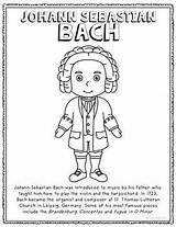 Bach Sebastian Coloring Johann Composer Famous Craft Teacherspayteachers Kids Informational Text Original sketch template