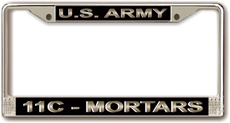 U S Army Mos 11c Mortars License Plate Frame