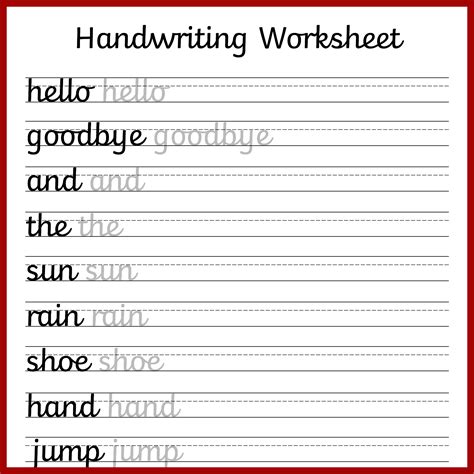 english handwriting practice sheets koranstickenco  printable