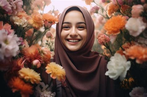 Premium Ai Image Cute Girl Wearing Hijab Very Pretty Summer Vibe