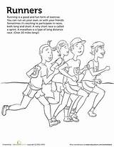 Coloring Sports Kids Worksheets Pages Preschool Worksheet Runner Body Education Healthy Physical Kindergarten Printable Runners Choose Board sketch template