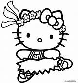 Ballet Coloring Pages Kitty Hello Kids Printable sketch template