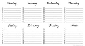 list template printable  weekly   planner notebook