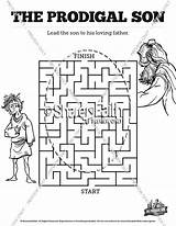 Prodigal Son Sunday School Bible Coloring Pages Mazes sketch template