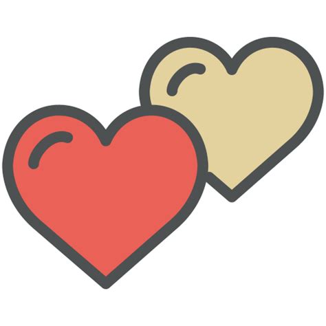 icone double coeur dans flat  valentine icons