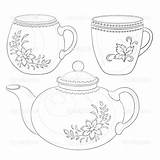 Teapot Coloring Tea Cup Printable Pages Getcolorings Getdrawings Pot Drawing sketch template