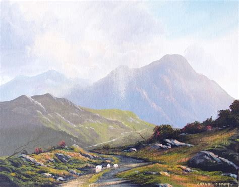 mountain path painting  cathal  malley artmajeur