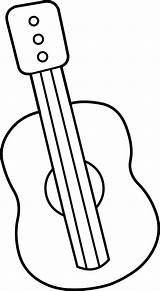 Guitar Clipart Clip Outline Guitars Coloring Printable Library Cliparts Acoustic Mini Border Instrument Cute Ukulele Musical Delusion Kids Line Strings sketch template