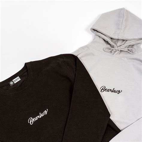 embroidered script logo hoodie  sweat multiple colours  thebearhug streetwear