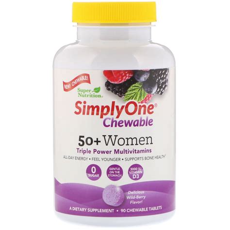 super nutrition simplyone  women triple power multivitamin wild berry flavor  chewable