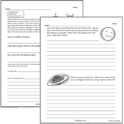 writing worksheets  creative kids   printables edhelpercom