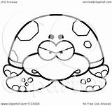 Turtle Clipart Angry Cartoon Sea Coloring Outlined Clip Vector Thoman Cory Royalty sketch template