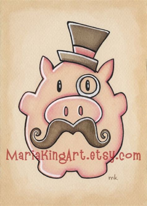 items similar   print  mustache pig  top hat  monocle  etsy