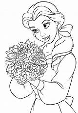 Belle Coloring Princess Disney Pages Glitter Color Baby Flowers Drawing Flower Kids Print Carry Bell Printable Princesses Clipart Clip Cinderella sketch template
