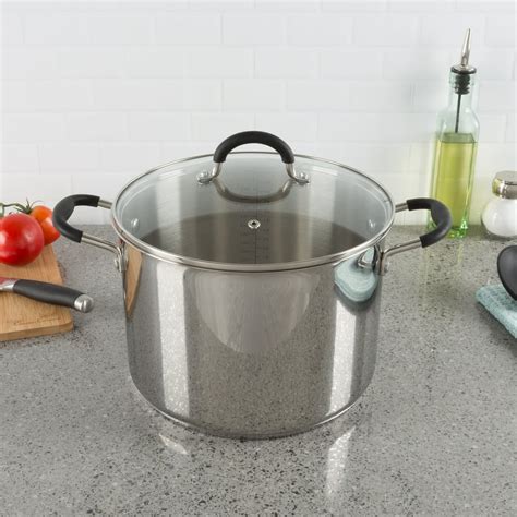 quart stock pot stainless steel pot  lid compatible  electric