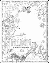 Mabon Shadows Pagan Equinox Yule Wiccan Sheets Malbuch Schatten Magickbohemian Bos Grimoire Magick Autumnal sketch template
