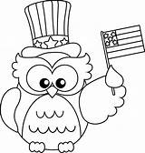 Coloring Flag Pages Owl American Kids sketch template
