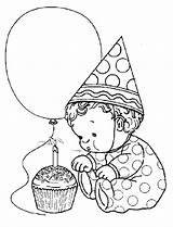Coloring Pages Birthday Baby Happy Printable Sheets First Babies 1st Kids sketch template