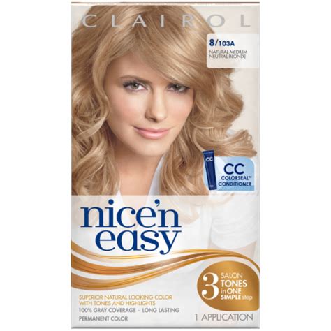 nice n easy 8 103a natural medium neutral blonde hair color 1 ct