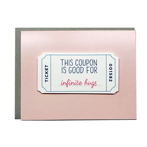 coupon  good  infinite hugs   coupons hug paper crafts