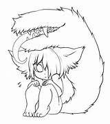 Furry Lineart Scared Base Use Deviantart Little Pages Coloring Template Anime Cat Girl Adult Sketch sketch template