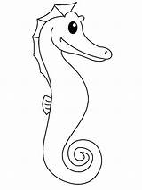 Seahorse sketch template