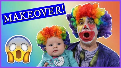 kids give dad  clown makeover youtube