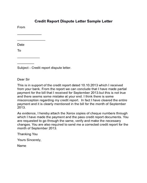 credit report dispute letter sample edit fill sign  handypdf