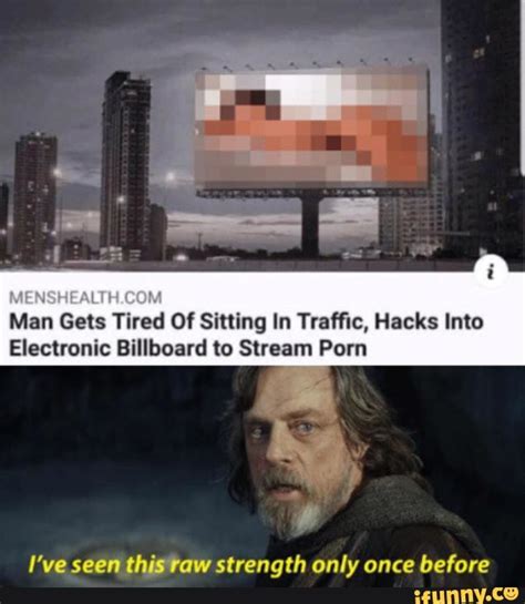 man  tired  sitting  traffic hacks  electronic billboard