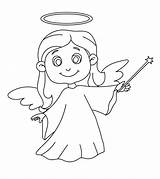 Coloring Pages Angel Printable Angels Cheerful sketch template