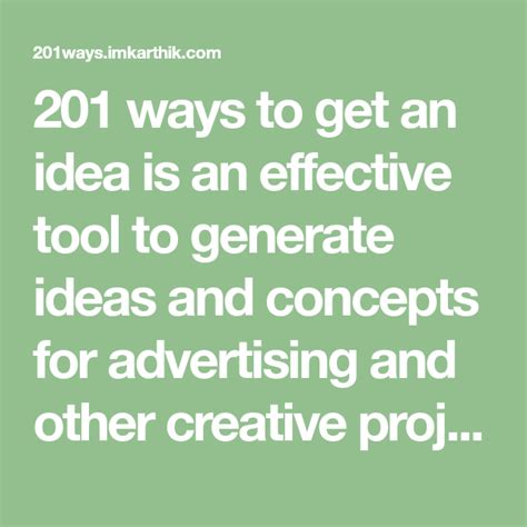 ways    idea   effective tool  generate ideas