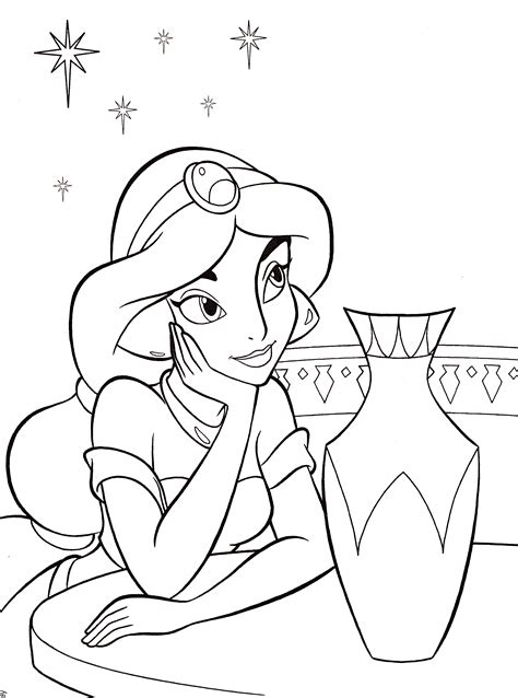 baby princess jasmine pages coloring pages