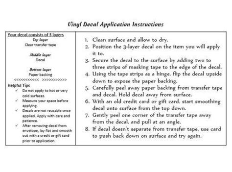 vinyl decal application instructions  printable  steady hand