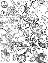 Hippie Coloring Pages Drawings Drawing Trippy Collection Cool Simple Easy Library Clipart Getdrawings Paintingvalley Comments sketch template