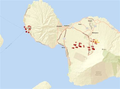 maui fires map