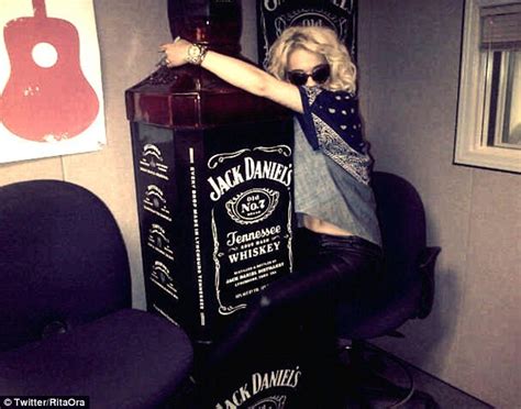Rita Ora Cuddles Up To A Giant Bottle Of Jack Daniel S And Drinks Some