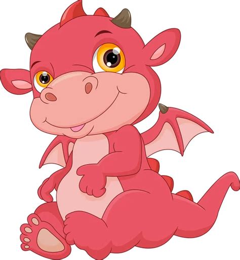 cute baby dragon cartoon stock vector  tigatelu