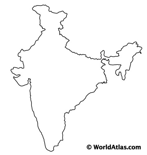 india outline map