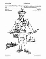 Coloring Iroquois Indians Pages Warrior Kids Printable Indian Native Edupics Sheets American Color sketch template