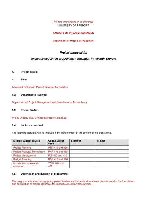 printable  student project proposal examples  word examples