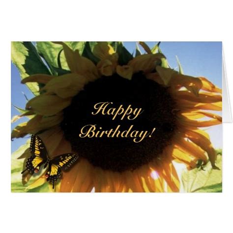 sunflower happy birthday card zazzle