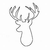 Deer Clipart Head Outline Library Collar Reindeer Cliparts Line Clip sketch template