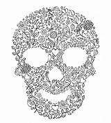 Skull Floral Premium Coloring Illustration Pages Vector Choose Board sketch template