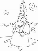 Wizard Zauberer Magier Abraham Ausmalbild Helper Coloringhome Letzte Seite sketch template