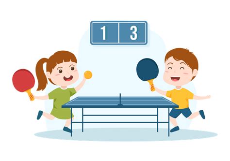girls playing table tennis illustration   png vector