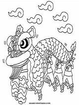 Mewarnai Barongsai Tarian Naga Imlek sketch template