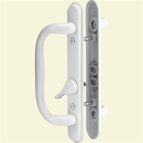 prime  sliding door handle set white    home depot