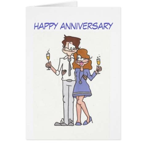 happy anniversary cartoon greeting card zazzle