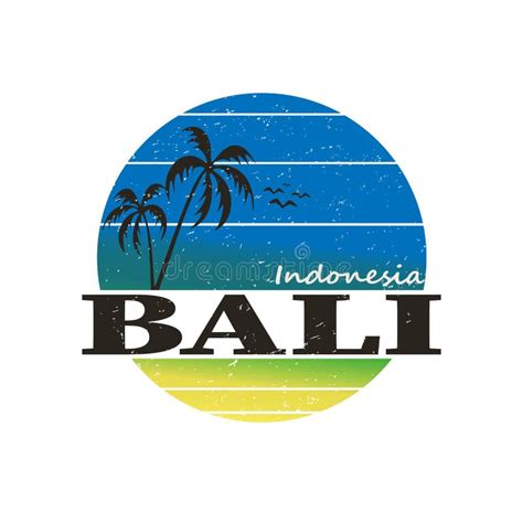 bali handwritten logo indonesia travel text banner bali surfing yoga holiday travel stock